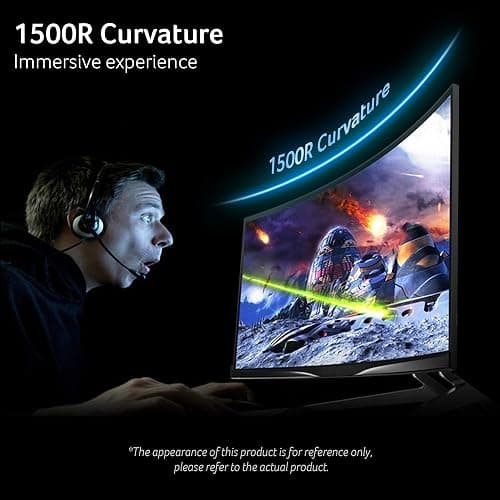 acer Nitro 27 Inch 1500R Curved Zero-Frame Full HD (1920 x 1080) Gaming Monitor | AMD FreeSync Premium | Up to 280Hz Refresh | 1ms VRB | One Display Port 1.4 and Two HDMI 2.0 Ports | XZ270 thumbnail 6