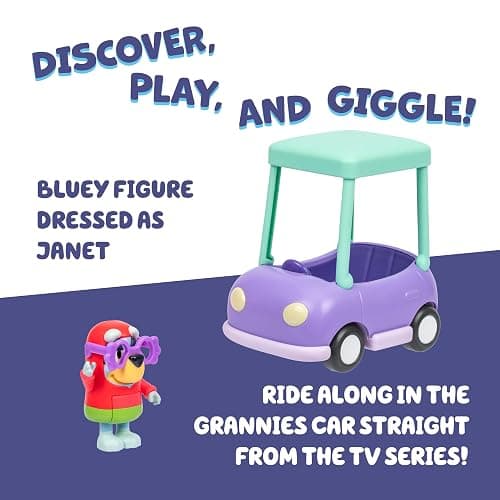 Bluey Basic Granny Toddler Toy Car, 3” Articulated Janet Kids Toy, Immersive Car Toys for Toddlers of Ages 3+ thumbnail 5