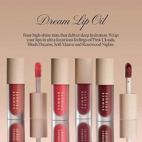 Summer Fridays Dream Lip Oil - Tinted Lip Oil with Moisturizing Sheer Coverage, High-Shine and Deep Hydration - Non-Sticky Formula for Long-Lasting Softness - Blush Dreams (0.15 Oz) thumbnail 9