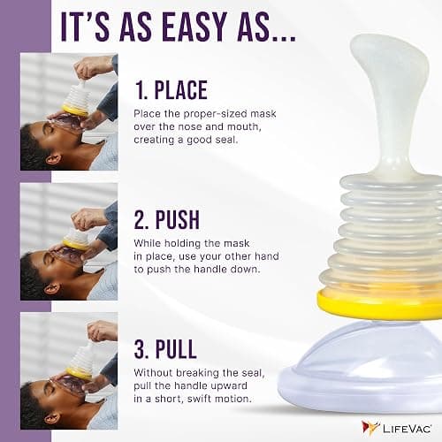 LifeVac Yellow Travel Kit - Portable Suction Rescue Device, First Aid Kit for Kids and Adults, Portable Airway Suction Device for Children and Adults thumbnail 5