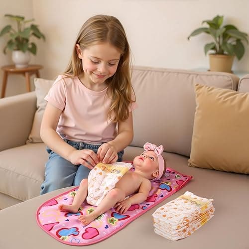 BABESIDE 30 Pcs Reborn Baby Doll Diapers Set for 17-24 Inch Babydolls, Cute Animal Patterns Babydoll Diapers Dolls Underwear for Lifelike Reborn Baby Doll Accessories thumbnail 2