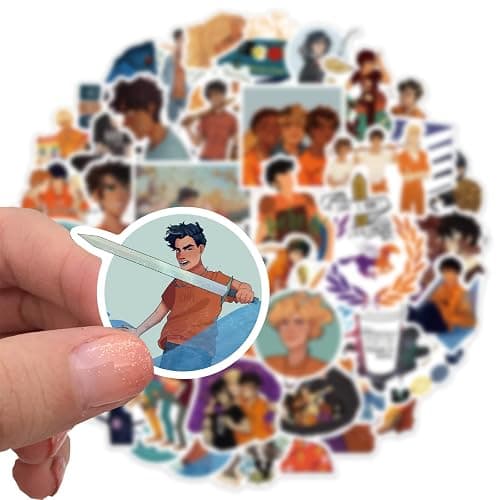 50 Percy Jackson Stickers Pack, Movie Theme Anime Cartoon Waterproof Vinyl Stickers for Water Bottle, Car Bumper, Luggage & More, Cute Graffiti Decals for Teens, Girls, Boys & Adults thumbnail 6