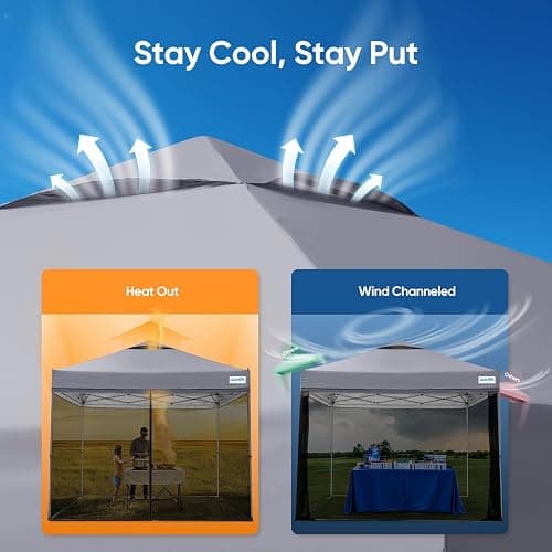 Quictent 10x10 Pop Up Screened Canopy Tent, Instant Setup for 1 Person with Netting, Portable & Compact, Waterproof & UV Protection, Ideal for Camping, Beach, Parties, and Outdoor Events thumbnail 3