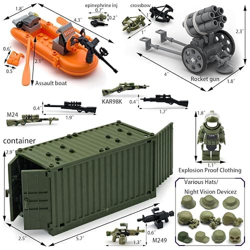 ALEYOOTECHE Modern Military Weapon Pack Building Block Toys for Swat Team Building Brick Weapon Set for Army Equipment Gear Sets Compatible with Mini Figure of Major Brand (220 pcs) thumbnail 3