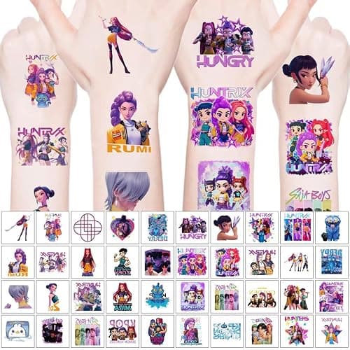 40pcs Sheets Kpop Demon Temporary Tattoos for Kids, Cartoon Kpop Hunters Birthday Party Favors Gifts for Girl Boys Home Activity Class Prizes Carnival Christmas Rewards thumbnail 6