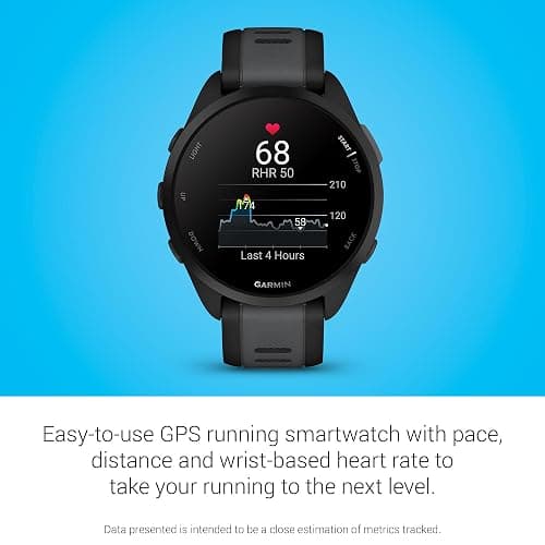 Garmin Forerunner® 165, Running Smartwatch, 43mm, Black | Essential Training & Recovery Features, Built-In GPS for Distance, Pace & Speed, Garmin Coach, Daily Suggested Workouts thumbnail 4
