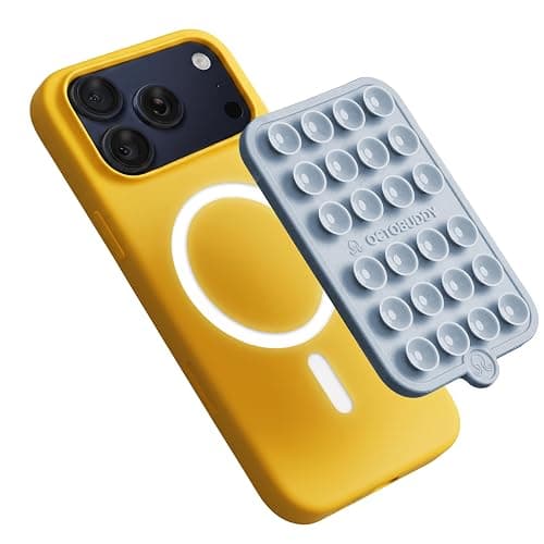 OCTOBUDDY Magnet - Dual Magnetic & Suction Phone Mount - Magnetic-Compatible Silicone Mobile Holder - Hands-Free Selfies & Videos - Content Creator Accessory - 2.6″ x 3.9″, Baby Blue - Image 1