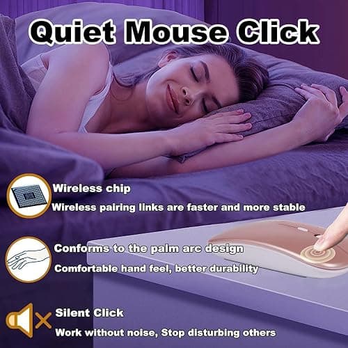 Wireless Bluetooth Keyboard and Mouse Combo Pink Portable Small Slim Typewriter Compact Ergonomic Travel Wireless Keyboard Mouse for iPhone iPad Mac MacBook Pro Air Laptop Android Phone Samsung Tablet thumbnail 5