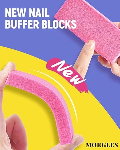 MORGLES Nail File and Buffer Blocks with Nail Care Kit, 13 Pcs Manicure Kit for Women with Milk and Honey Cuticle Oil and Cuticle Trimmer Set thumbnail 3
