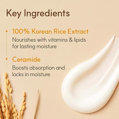 The Face Shop Rice Ceramide Cream, Hydrating Face Moisturizer, for Dry & Combination Skin, Lightweight, Fast-absorbing, 1.69 fl. oz. thumbnail 4