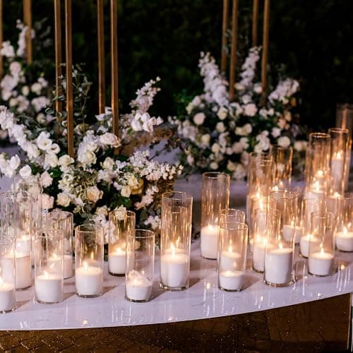 Shihanee 144 Pcs Pillar Candles and Glass Cylinder Vases Clear Cylinder Holders for Slim Pillar Candles Table Decoration (White) thumbnail 5