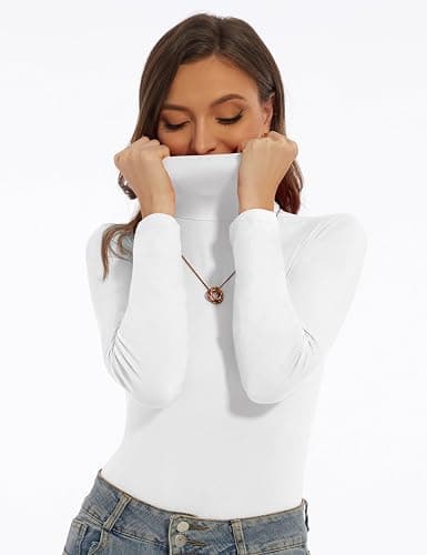 DSPSAM Women's Turtleneck Long Sleeve Shirts Slim Fitted Lightweight Base Layer Casual Tops thumbnail 5