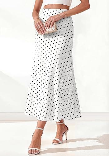 BTFBM Midi Skirts for Women 2026 Summer Spring Lightweight A Line High Waisted Wedding Guest Party Silk Long Skirt thumbnail 4