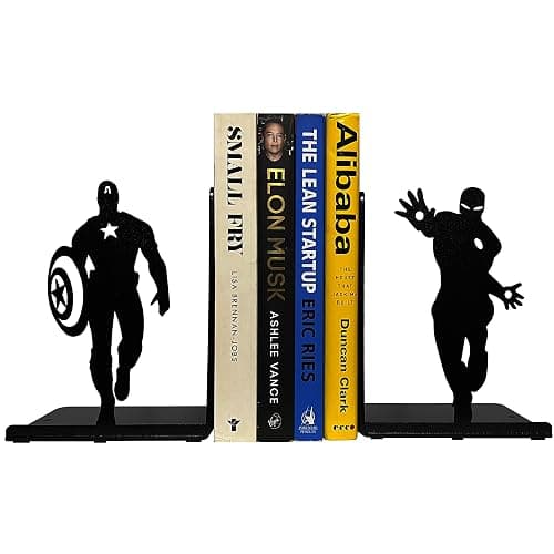 HeavenlyKraft Serre-Livres de Super-héros | Serre-Livres décoratifs pour étagères | Supports de Livres antidérapants pour étagères, Table | Décoration Unique de Maison/Bureau | Serre-Livres Lourds | - Image 1