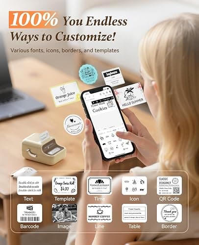 NIIMBOT B21 Label Maker, Thermal Label Printer, Portable Inkless Label Makers for Home/Office/Business, with 1 Pack 50x30mm White Label, Compatible with iOS & Android, (White) thumbnail 6