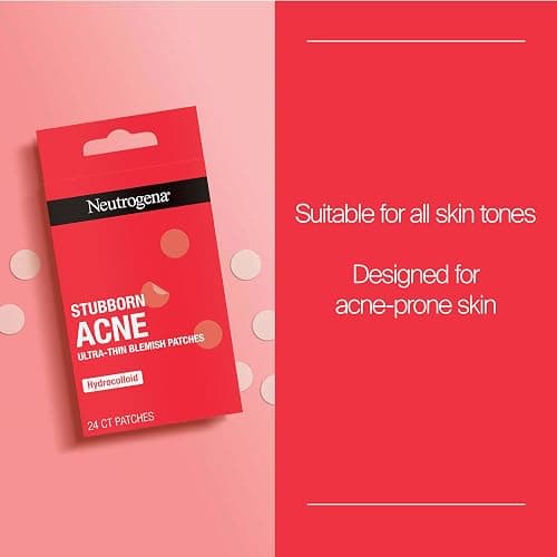 Neutrogena Stubborn Acne Ultra-Thin Blemish Patches, Acne Pimple Patches, Ultra-Thin Hydrocolloid Facial Stickers, Suitable for all Skin-Types, 24 Patches thumbnail 2