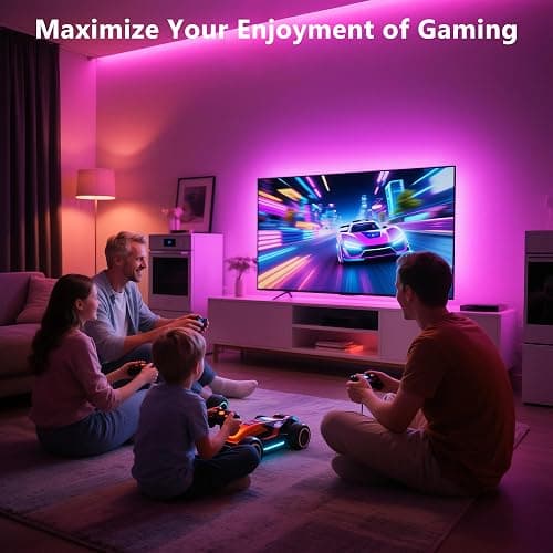PANGTON VILLA Led Strip Lights 8.2ft for 40-60in TV, USB LED TV Backlight Kit with Remote - 16 Color 5050 LEDs Bias Lighting for HDTV thumbnail 7