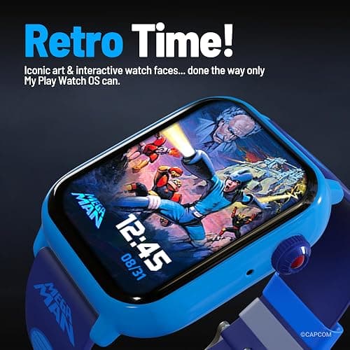My Play Watch Mega Man Retro Gaming Smartwatch, Built from Mega Man™ 2 | Classic & Arcade Modes, No Wi-Fi or Bluetooth, Heart and Calories Tracking, Digital Watch, All Day Fitness, Includes 2 Bands thumbnail 5
