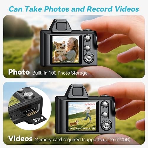 Mini Schlüsselanhänger Digitalkamera – Maxmango 1,3-Zoll 1080P Fotokamera Retro Kamera mit 64 GB Speicher, Ultraportable Kamera, Taschenformat für Reisen, Vlogging und Unterhaltung (Schwarz) thumbnail 5