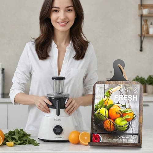 KLM Kitchen Cookbook Stand - Recipe Book Holder for Cooking, Organising and Storage - Perfect Home Shelf Decor and Wedding Retirement Gift for Woman (Brown) thumbnail 7