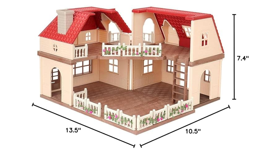 Family Cozy Cabin Doll House Playset, Dollhouse Furniture and Accessories,DIY Cottage Pretend Play Dollhouses, for Toddlers, Boys & Girls thumbnail 3