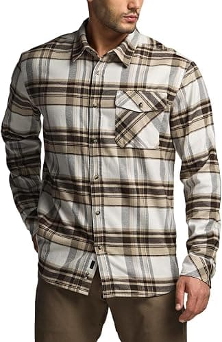 CQR Men's 100% All Cotton Button Down Flannel Shirts, Long Sleeve Brushed Warm Soft Casual Outdoor Plaid Shirt thumbnail 2