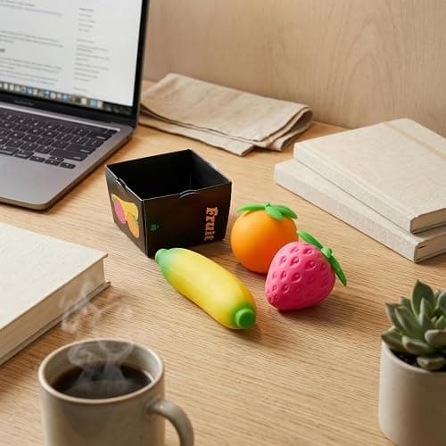 Novelty Squeeze Stress Ball, Groovy Fruit Shaped Fidget Toy, Giant Squishy Toys, Slow Rebound Gel Stress Reliever for Adults, Office Desk Decor(3pcs) thumbnail 2