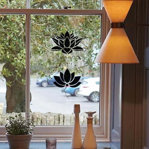 FINGERINSPIRE 6 Pcs Lotus Flower Painting Stencil 5.9x5.9inch PET Lotus Symbols Spraying Stencil Reusable Lotus Flower Throne Pattern Wall Stencil Creative Hollow Out Template for Painting On Wood thumbnail 2