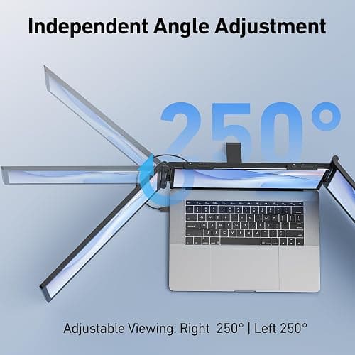 Pornitor Laptop Screen Extender, 14’’ FHD 1080P Triple Portable Monitor for Laptop with Ultra-Slim IPS Display, USB-C Plug and Play Multi Screen Attachment for 14"-16.5" Laptops thumbnail 7