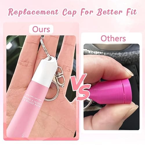 4 Pack Keychain Cap Compatible With Summer Fridays 0.5 oz & LANGIGE 0.35 oz Lip Balm,Portable Lip Gloss Charm Accessories,Keychain Cap Replacement Cover Fit For Summer Fridays thumbnail 3
