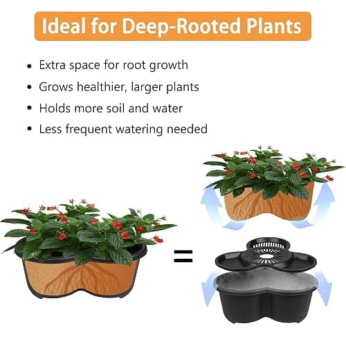 VECELO 5 Tier Vertical Garden Planter, Self Watering Stackable Planters with Wheels for Strawberries, Herbs, Flowers, Vegetables, Black thumbnail 6