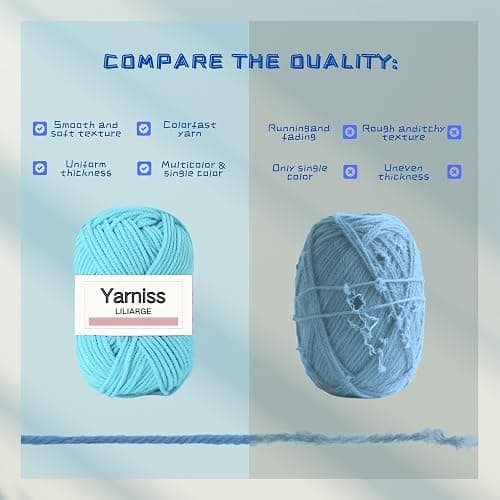 Yarniss Crochet Kits with Yarn,1120 Yards Soft Crochet Skeins, 12 Size Ergonomic Crochet Hooks with Portable Crochet Bag,Black thumbnail 6