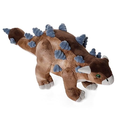Dinosaur Plush Toy, 40 cm Ankylosaurus Stuffed Animal Throw Plushie Pillow Doll, Soft Grey Fluffy Friend Hugging Cushion - Present for Every Age & Occasion - Ankylosaurus