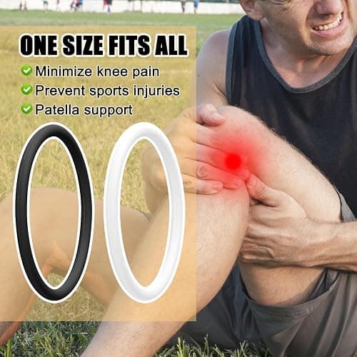 Lyreh 4 Pcs Patellar Tendon Support Strap, Silicone Knee Band Flexible Patella Knee Strap Patellar Tendon Knee Strap Brace for Running Basketball Sports Men Women Fixed Knee Stabilization thumbnail 5