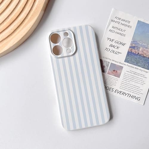 Lovmooful Compatible for iPhone 13 Pro Case Cute Color Striped with Aesthetics Design for Girls Women Soft TPU Shockproof More Protective Girly for iPhone 13 Pro Case-Blue thumbnail 4