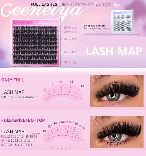 Geeneiya 5 Styles Lash Clusters Kit, Volume/Mega/Full/Bottom Eyelash Clusters Extensions with Lash Bond and Seal, Remover and Lash Extension Tools for Beginners and Proficient, DIY at Home Easily thumbnail 6