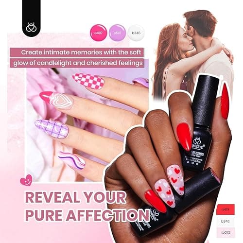 Beetles 85 Pcs Gel Nail Polish Kit with U V Light 55 Colors Gel Nail Kit for Beginners with Everything at Home Manicure Winter Nail Art Jelly Nails Emotional Spectrum Collection thumbnail 5
