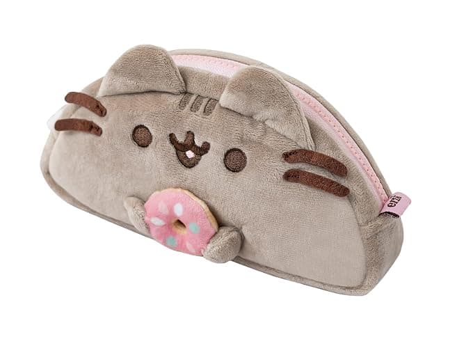 Grupo Erik Pusheen Astuccio in Peluche | Kawaii Gadget | Astuccio Scuola Portapenne, Chiusura Zip, Grafiche Ricamate, Cancelleria, Back to School, 20 x 9 x 5 cm - Image 1
