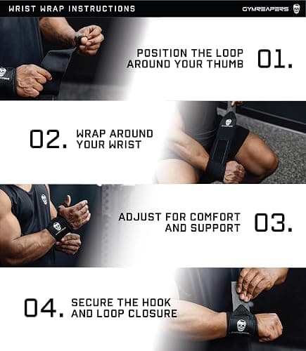 Gymreapers Weightlifting Wrist Wraps (IPF Approved) 18" Professional Quality Wrist Support with Heavy Duty Thumb Loop - Best Wrap for Powerlifting Competition, Strength Training, Bodybuilding thumbnail 6