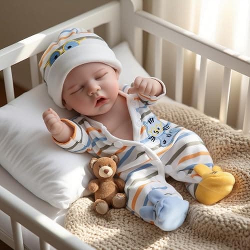 CARANOVO Lifelike Reborn Baby Dolls - 12 Inch Full Body Vinyl Realistic Baby Doll Sleeping Newborn Real Life Small Baby Doll for 3 + Year Old Kids thumbnail 7