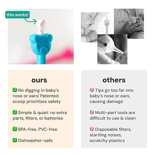 oogiebear - Nose and Ear Gadget. Safe, Easy Nasal Booger and Ear Cleaner for Newborns and Infants. Dual Earwax and Snot Remover. Aspirator Alternative - Two Pack with Case - Orange Seafoam thumbnail 8