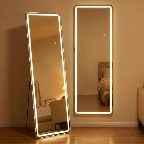 Chiiva 64"x21" LED Full Length Mirror with Lights - Full Body Floor Mirror, Dimmable with 3 Color Temperature, Memory Function, Standing Leaning Wall Mounted Vanity Mirror for Bedroom Cloakroom thumbnail 2