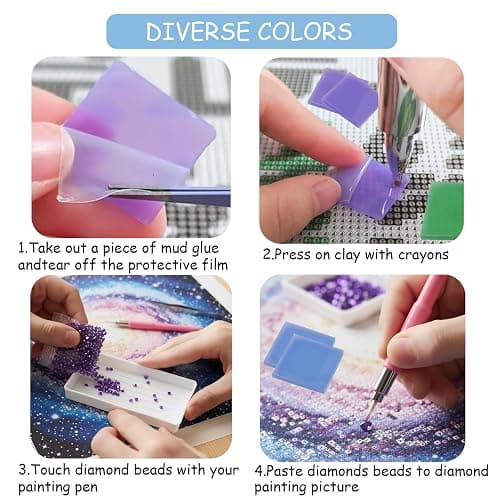 120PCS Diamond Painting Glue Clay, Colorful Clay Wax Painting Tool DIY Diamond Art Accessories and Tools for Embroidery Accessories,2 x 2cm(5 Colors) (Multicoloured) thumbnail 2