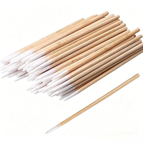 RIKWOG 400pcs Pointed Cotton Swabs, 7cm/2.75in Precision Microblading Cotton Swab Cotton Sticks Applicator for Eyebrow Tattoo Beauty Make-up Nail Clean, Wood Handle Pointed Tip Head - Image 1