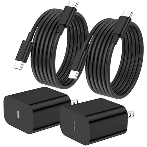 iPhone 17 16 15 Charger Fast Charging,2Pack 20W Apple iPad USB C Wall Chrager Block with 6FT USB C to C Cable for iPhone 17/Pro/Pro Max/17 Air/ 16/16 Pro/16 Pro Max/15/Plus/Pro/Pro Max (Black) - Image 1