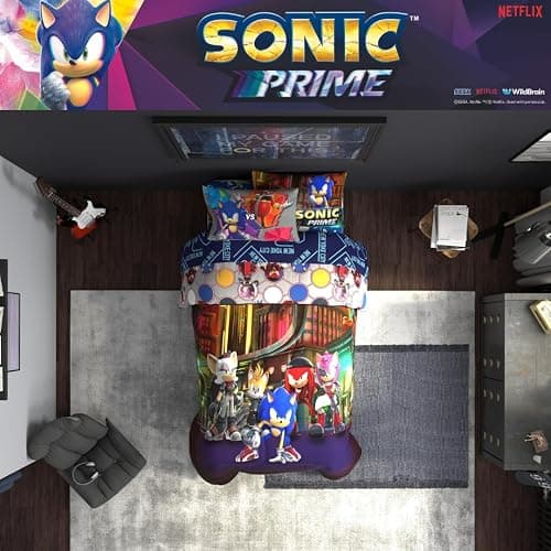 Sonic The Hedgehog Prime Anime Kids Bedding Super Soft Comforter and Sheet Set, 4 Piece Twin Size, (Officially Licensed Product) by Franco thumbnail 7