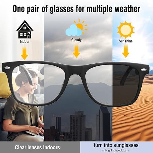 Giwbeiv AI Smart Glasses for Men and Women with Chat GPT, Bluetooth Translation Glasses with 164 Languages and Color-Change Lens, Music Playback, Hands-Free Calls, UV & Blue Light Protection thumbnail 3