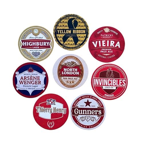 Arsenal Football Beer Mat Coasters - 8-Pack for Fans thumbnail 8
