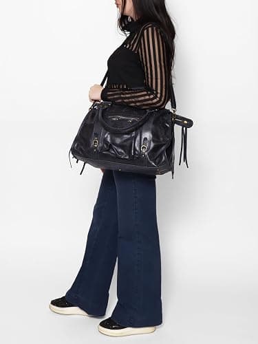 Gave Lux, Damen-Schultertasche aus echtem Wildleder Handgefertigtes Produkt. Hergestellt in Italien, GLX220609023FBG, Helles Leder, 41 x 28 x 13 cm thumbnail 3
