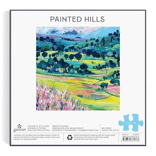 Galison Painted Hills 500 Piece Puzzle from Galison - Fun and Challenging 500 Piece Puzzle, Beautiful Illustrations, Thick and Sturdy Pieces, Great Gift Idea thumbnail 4